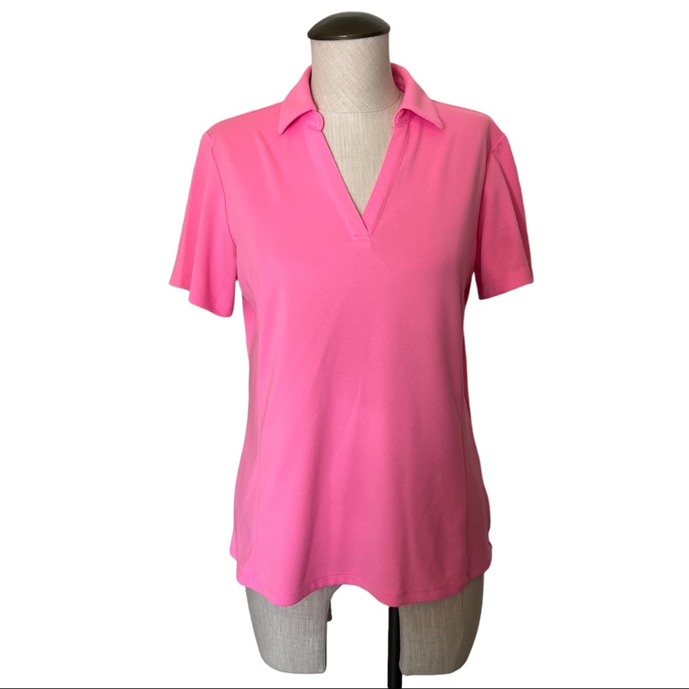 Lady Hagen Pink Short Sleeve Collared Golf Polo Short SZ M
